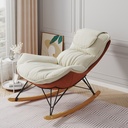 Noodeniya Rocking Chair Leisure Sofa for Living Room, Lazy Sofa Indoor Modern Chair, Detachable Soft Sofa, Beige
