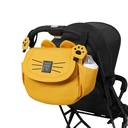 Sunveno Cat Stroller Organizer Diaper Bag Large Capacity Universal Stroller Bag Travel Bag, Yellow