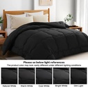 Harkawon All Season down Alternative Queen Comforter, Winter Warm Comforter Ultra Soft Quilted Duvet Insert with Corner Tabs, Wavy Box Stitched, Luxury Fluffy & Lightweight (Black, 88 X 88 Inch)