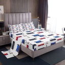 YST Cartoon Train Bed Sheets Red Blue Train Sheet Set for Boys Child,Kids Vehicles Fitted Sheet Kids Car Theme Bedroom Decor Twin Size