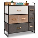 Bigroof Dresser with 7 Drawers, Closet with Fabric Drawers for Bedroom Bathroom-Steel Frame Wood Top with Fabric Bins for Clothing Blankets Plush Toy (Multi Color-7 Drawers)