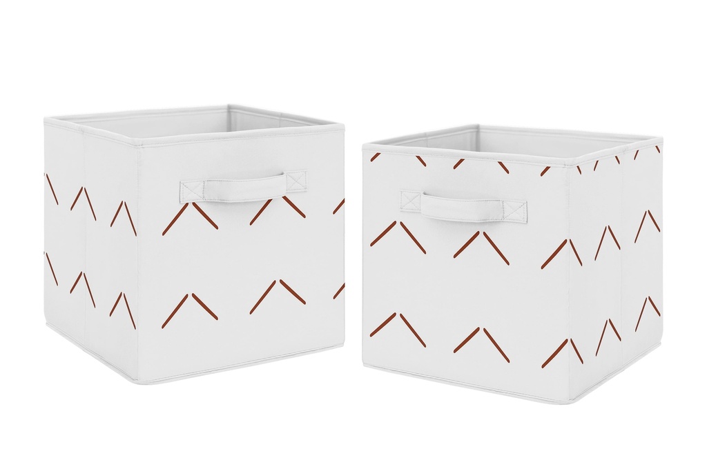 Mod Dinosaur Orange Arrow Fabric Storage Bin (Set of 2) by Sweet Jojo Designs