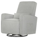Evolur Holland Upholstered Swive Glider with Free Lumbar Pillow, Durable Soft Fabric