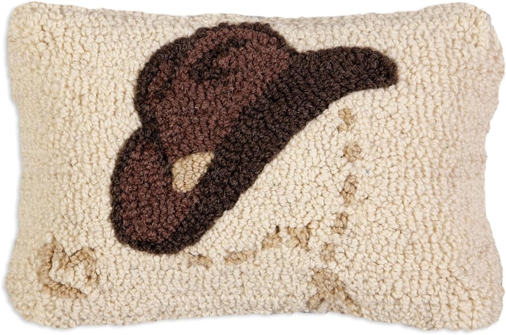 Chandler 4 Corners Hand-Hooked Wool Decorative Throw Pillow | Artist-Designed Howdy Ma'Am Pillow, Cowboy Pillow for Couches & Beds, Country Western Pillow for Home Decor (8 in X 12 In)