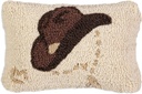Chandler 4 Corners Hand-Hooked Wool Decorative Throw Pillow | Artist-Designed Howdy Ma'Am Pillow, Cowboy Pillow for Couches & Beds, Country Western Pillow for Home Decor (8 in X 12 In)