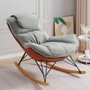Modern Rocking Chair Leisure Glider Chair, Upholstered Rocking Seat Comfy Rest Reading Chair Nursery Chair with Solid Wood Base,For Living Room, Bedroom, Nursery-Light Green
