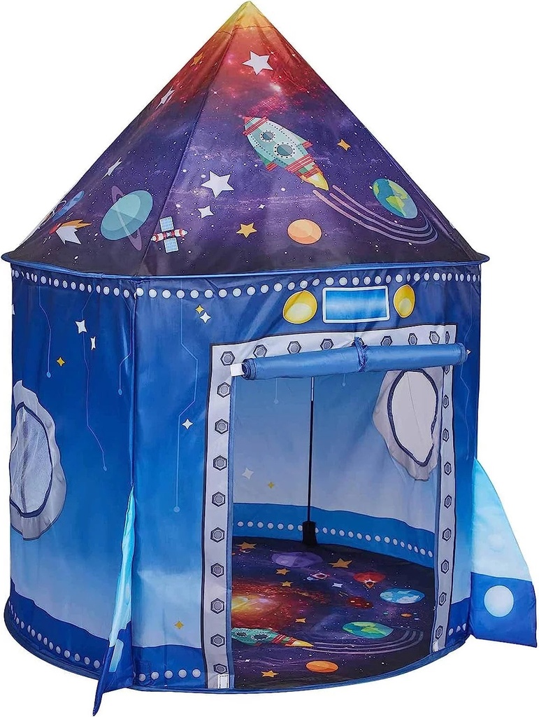 Kid Odyssey Rocket Ship Kids Play Tent, Astronaut Spaceship Space Themed Pop up Play Tent, Pretend Playhouse Indoor Outdoor Game Party Children, Birthday Gift Playhouse Toy for Boys Girls Toddler Baby