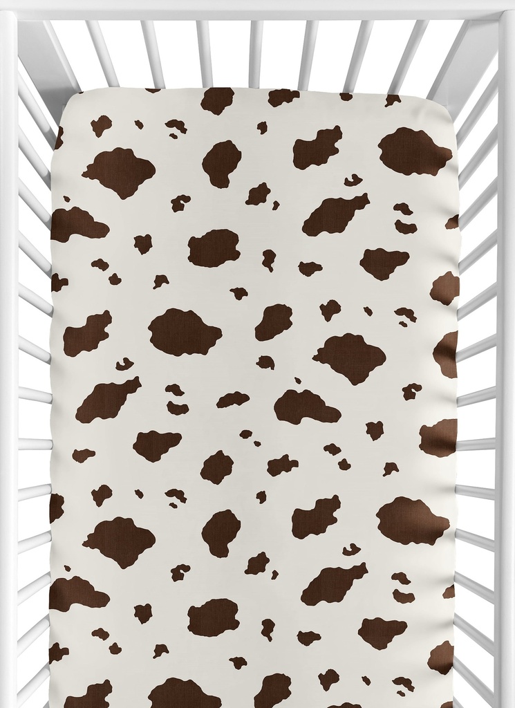 Western Cowgirl Cow Print Fitted Crib Sheet Girl Boy Gender Neutral Unisex by Sweet Jojo Designs