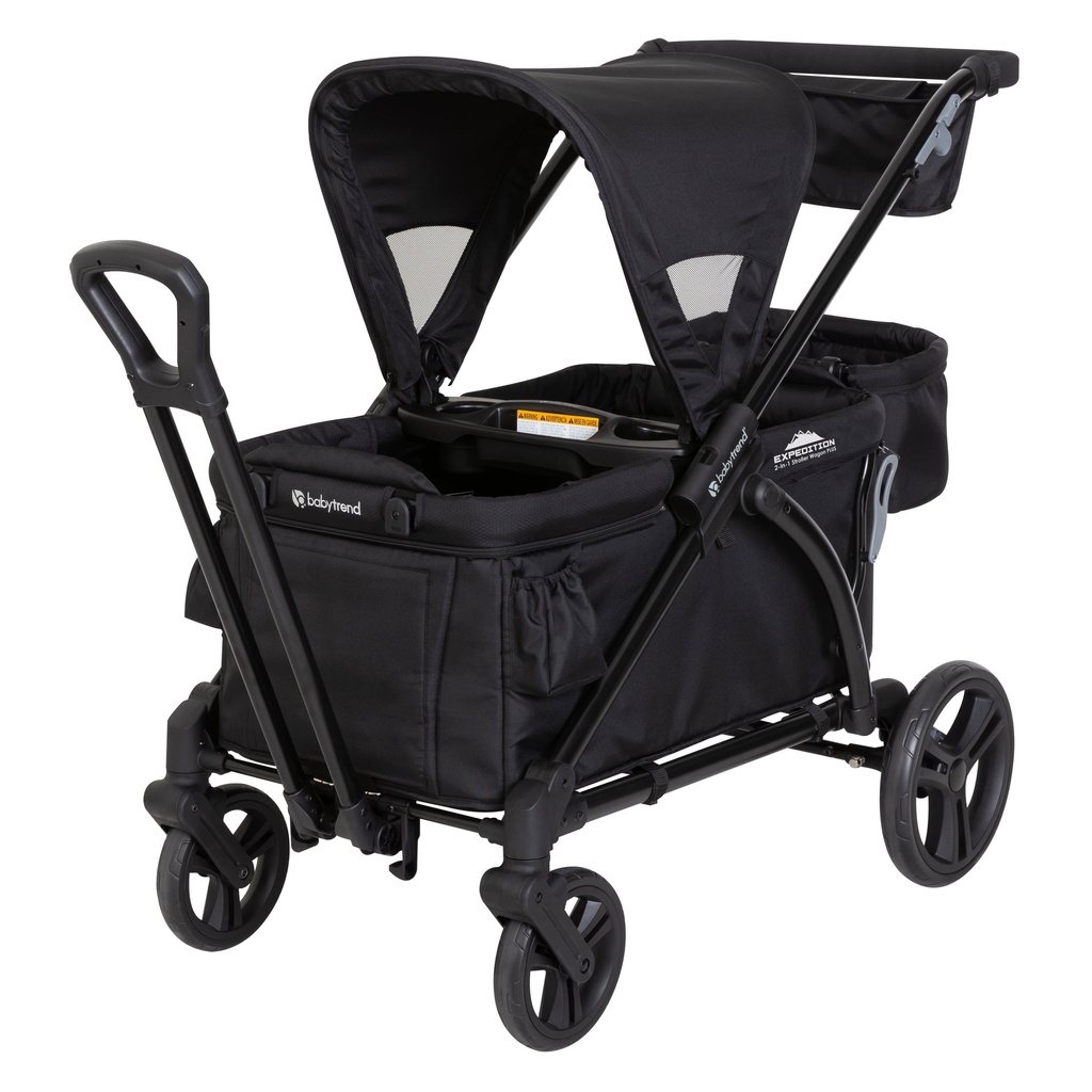 Baby Trend Expedition plus 2-In-1 Stroller Wagon, Solid Print Black