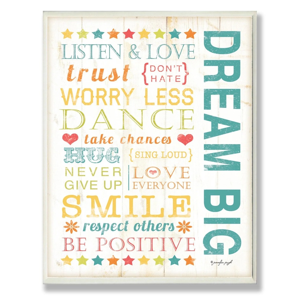 The Stupell Home Decor Collection Dream Big Typography Oversized Wall Plaque Art