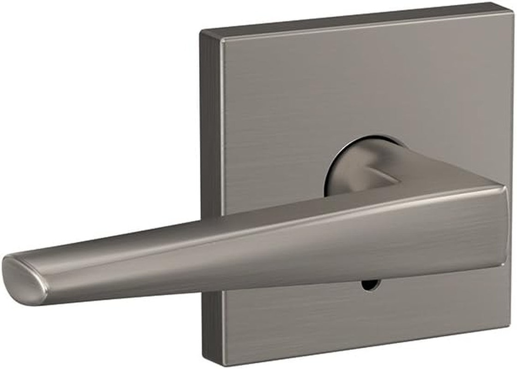 Schlage Custom FC21 ELR 619 COL Eller Lever with Collins Trim Hall-Closet and Bed-Bath Lock, Satin Nickel