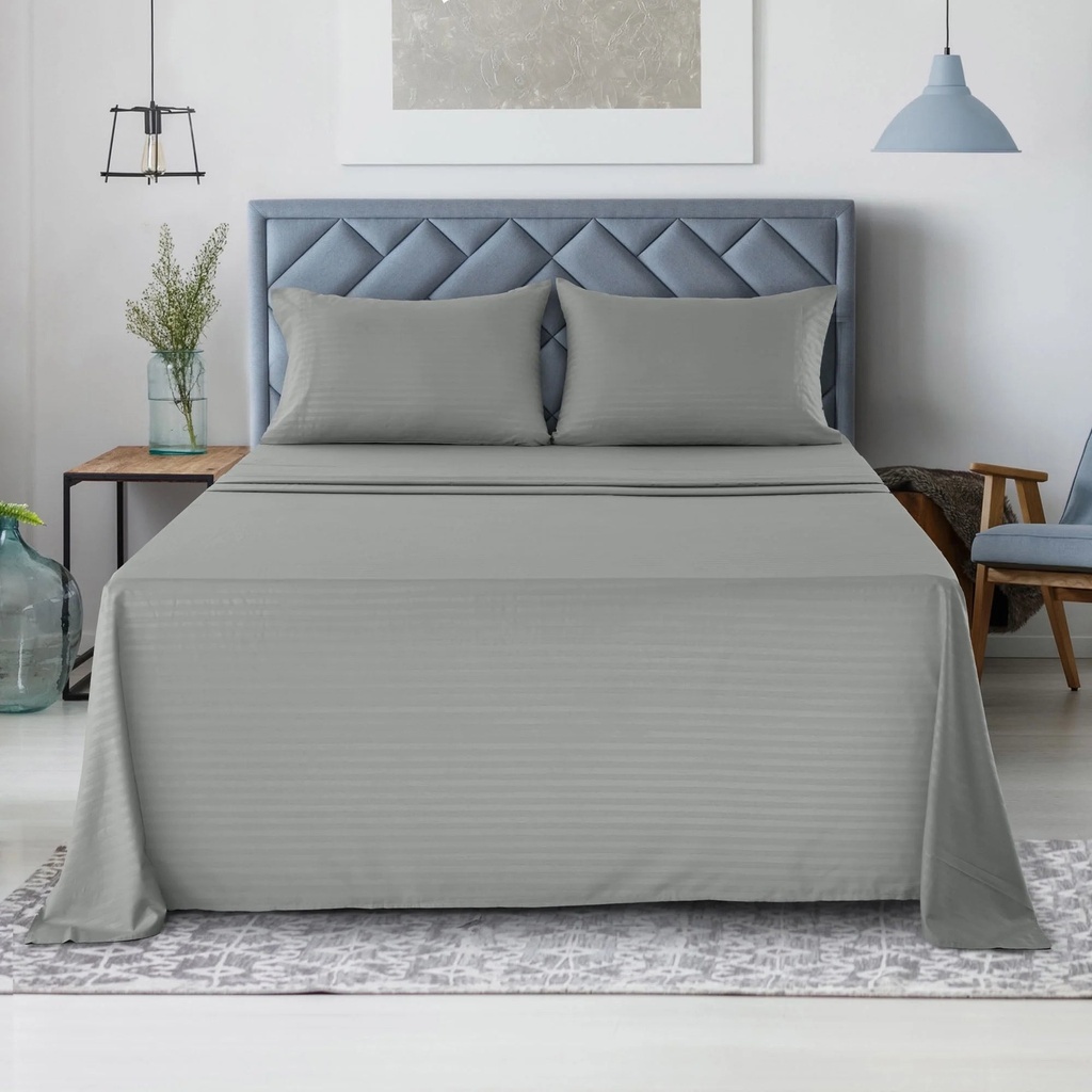 Lux Decor Collection Bed Sheets, Premier Series Deep Pocket, , Fade, Stain Resistant Bedding Sheets & Pillowcases Set, Gray