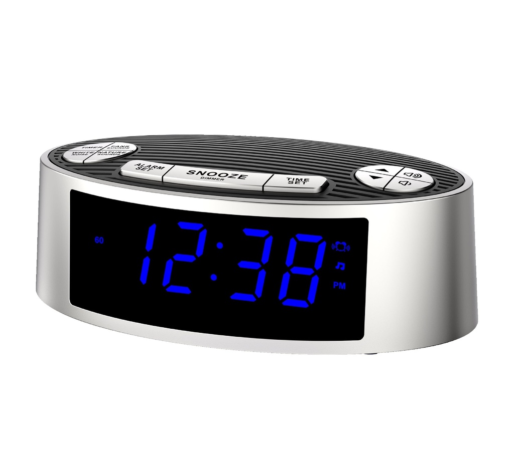 White Noise Machine with Alarm Clock, 20 Soothing Sounds, Wake to Vibration or Buzzer, Snooze, Dimmer Control, Timer and Memory Function for Home Travel Itoma 301