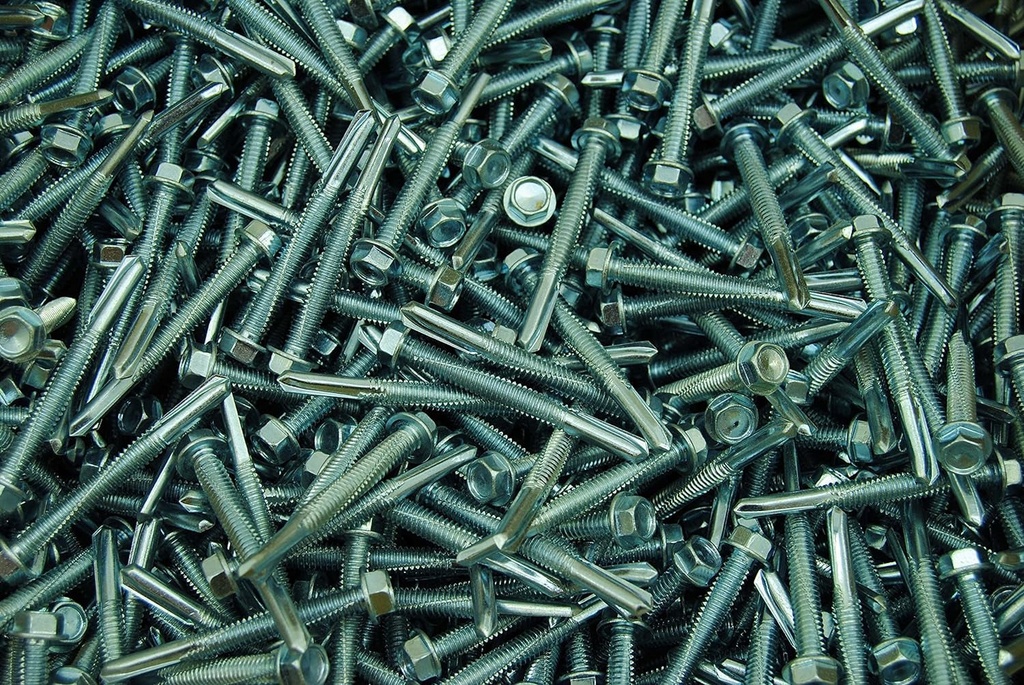 (1,500) TEK 5 Hex Washer Head 12-24 X 2 Self-Drilling HD Steel Screw Bulk