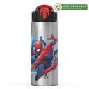 Zak Designs 27 Oz. Marvel Stainless Steel Water Bottle with Flip-Up Straw Spout, Spider Man