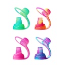 Choomee Softsip Food Pouch Top | Baby Led Weaning | No Spill Flow Control Valve, Protects Childs Mouth, 100% Silicone, BPA Free | Swirl Colors, 4 CT