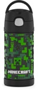 Thermos Stainless Steel Funtainer Water Bottle with Straw, Minecraft, 12 Fluid Ounces