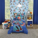 Warner Bros. Space Jam 4 Piece Toddler Bedding Set, Blue, Orange, Comforter, Fitted Sheet, Top Sheet, Pillowcase, Polyester, Boy