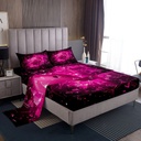 Bowling Party Bed Sheets Set Twin Size for Teens Boys Bedroom Decor,Kids Sports Sheet Set Rose Pink Ball Sheets for Girls Women,Bowling Ball Print Bedding Set Black Room Decor 3Pcs