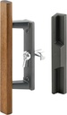 Prime-Line C 1260 Sliding Door Handle, Black with Wood Handle (Single Pack)