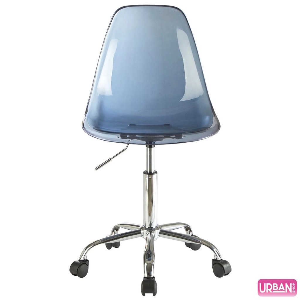 Urban Shop Acrylic and Metal Rolling Office Chair, Navy with Chrome Base