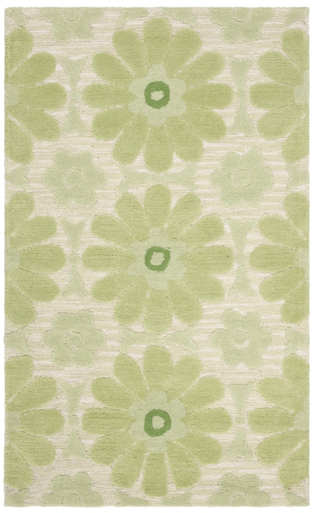 SAFAVIEH Kids Flowers Floral Area Rug, Beige/Green, 3' X 5'