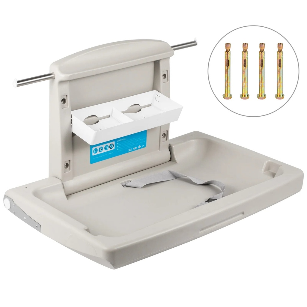 VEVOR Baby Changing Station Commercial Wall Mounted Diaper Changing Table Fold Down