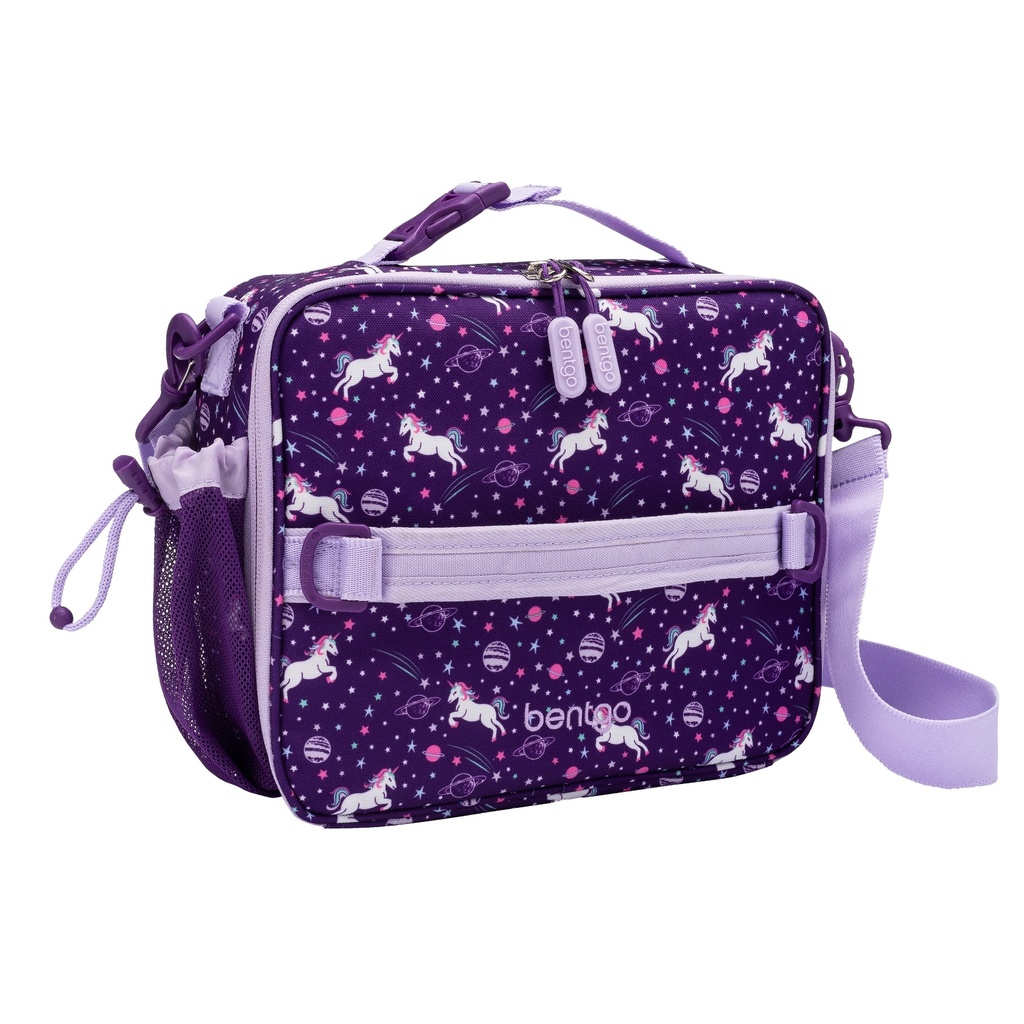 Bentgo® Kids Prints Lunch Bag - Double Insulated, Durable, Water-Resistant Fabric with Interior and Exterior Zippered Pockets and External Bottle Holder- Ideal for Children 3+ (Dinosaur)