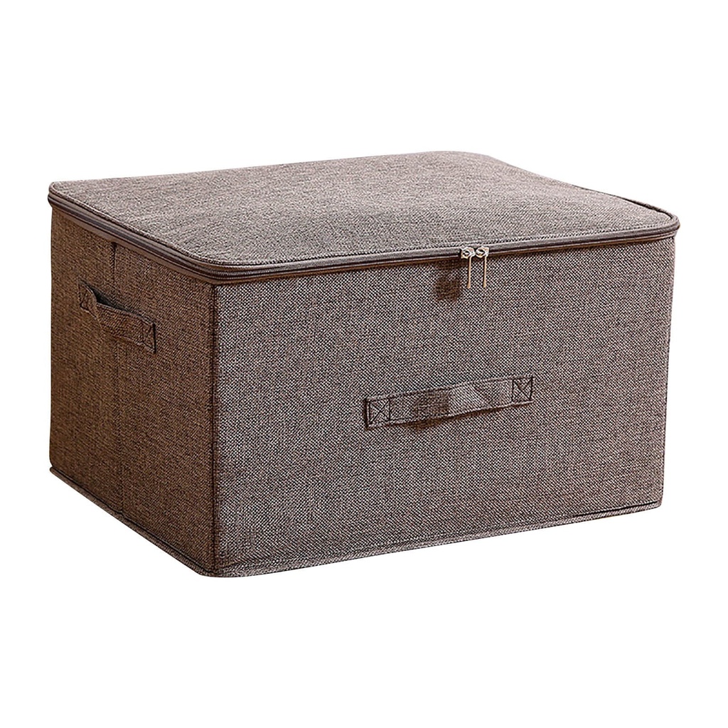Samdeem Closet Storage Box Cotton Linen Storage Box Zipper Storage Organization Box Fabric Covered Storage Box Folding Sealed Box Storage Box Storage 60%Cotton,40%Linen Collapsible Storage Bins