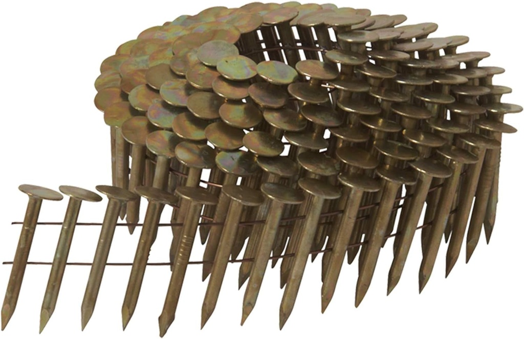Metabo HPT 1-1/2 Inch Full round Head Collated Roofing Nails | 7,200 Count | 12112HPT