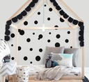 Black Polka Dot Wall Decals Room Wall Decor Stickers, Fun Dots, Vinyl Circle Includes 63 Dots 1"-6.5"