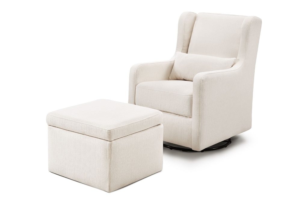 Carter'S by Davinci Adrian Swivel Glider with Storage Ottoman, Performance Cream