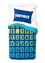 Fortnite Boogie Kids 2-Piece Twin/Full Reversible Comforter and Sham Bedding Set, Microfiber, White, Epic Games, Gaming Bedding