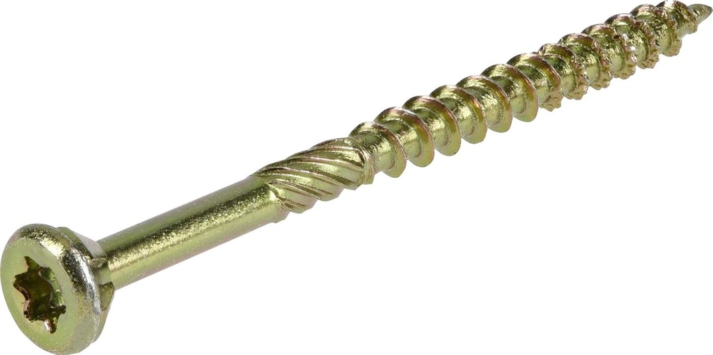 967769 Wood Screws, #9 X 2-1/2, Premium Star Drive Indoor Cabinet Screws, Gold Yellow Zinc, 1/4 Keg, 2500 Pcs