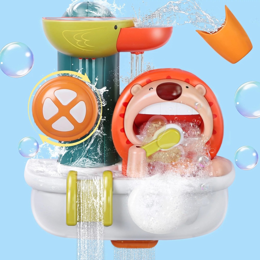 Vomeast Bath Toys, Baby Bath Toys Lion Bubble Bath Toys, Bathtub Toys for Infants Toddlers