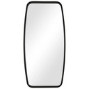 Benjara Rectangular Metal Frame Mirror with Curved Edges, Black