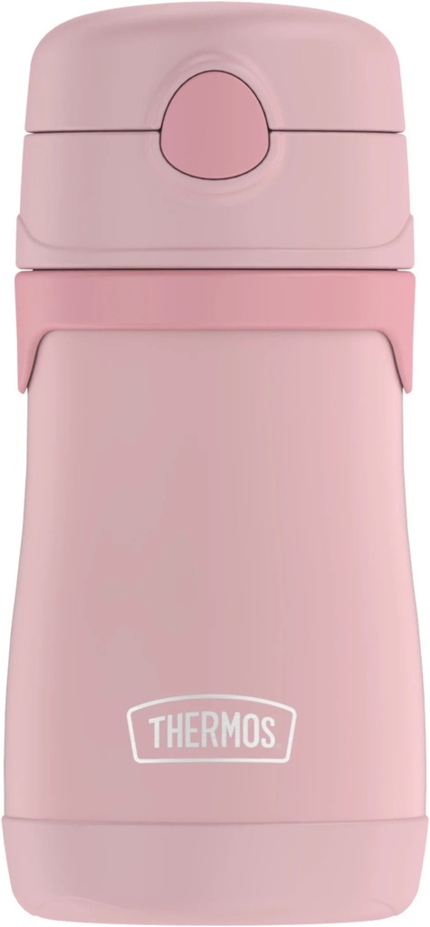 Thermos Baby Vacuum Insulated Stainless Steel Straw Bottle, 10Oz, Rose