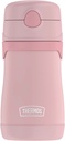 Thermos Baby Vacuum Insulated Stainless Steel Straw Bottle, 10Oz, Rose