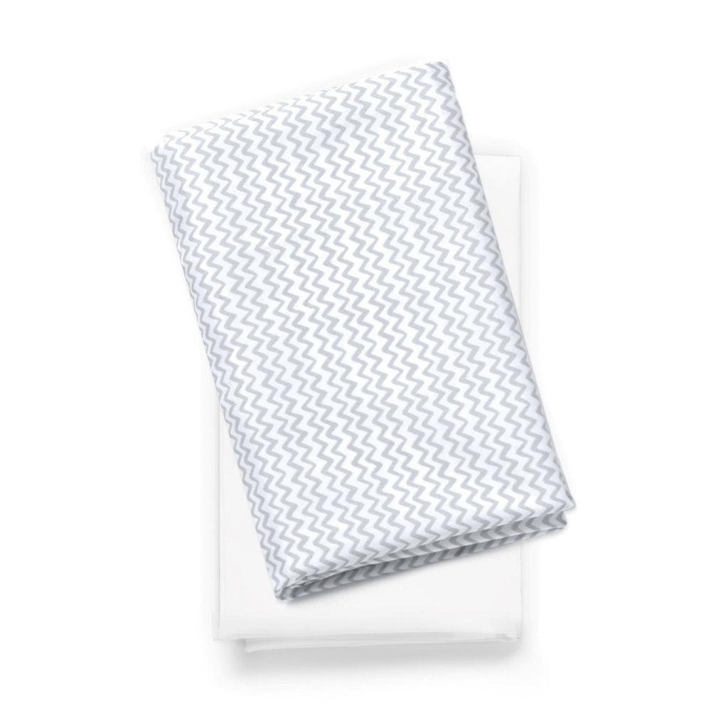 Chicco Lullago Anywhere Sheet - White Doodle 2-Pack (White), New