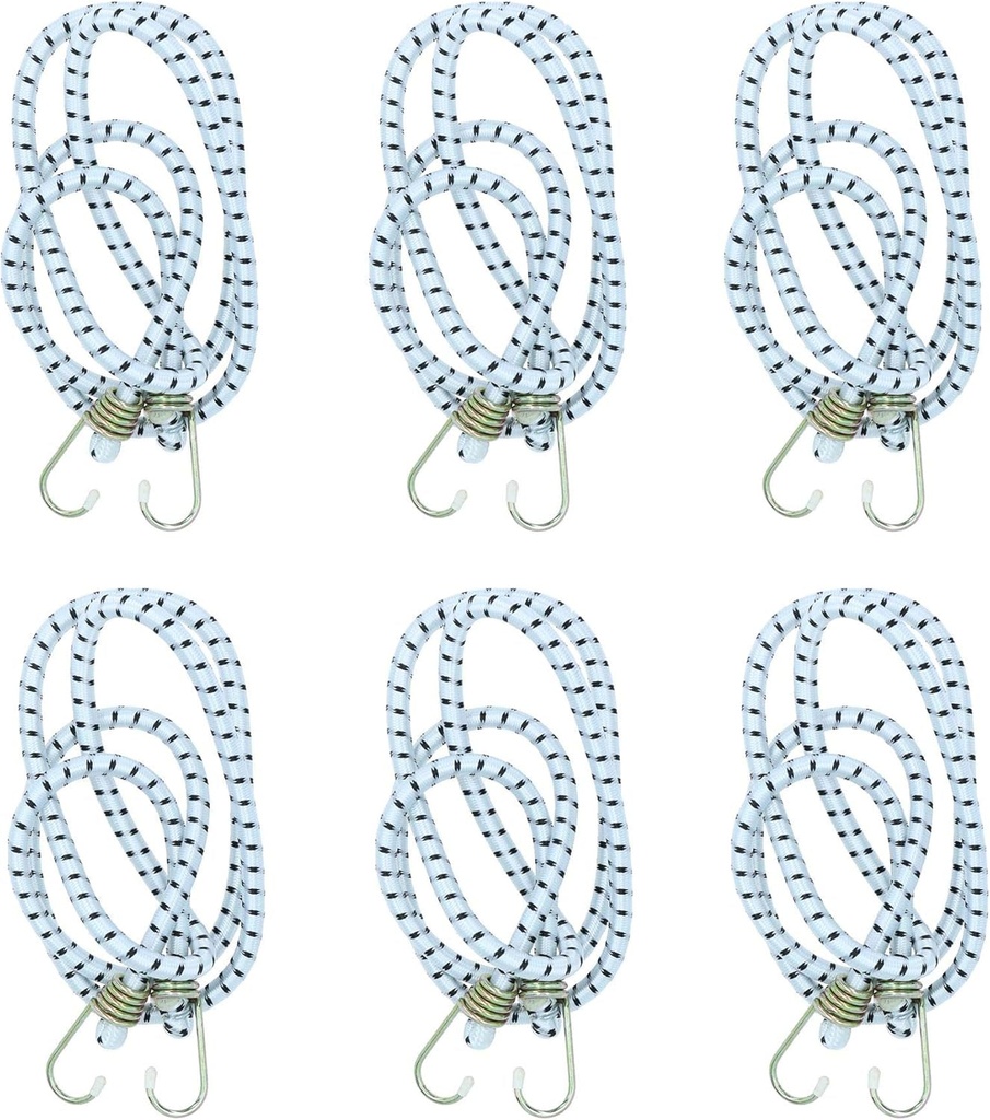 AB Tools-Toolzone 72" Heavy Duty Bungee Cords Fasteners Tie Downs Fastening Metal Hooks 6Pk