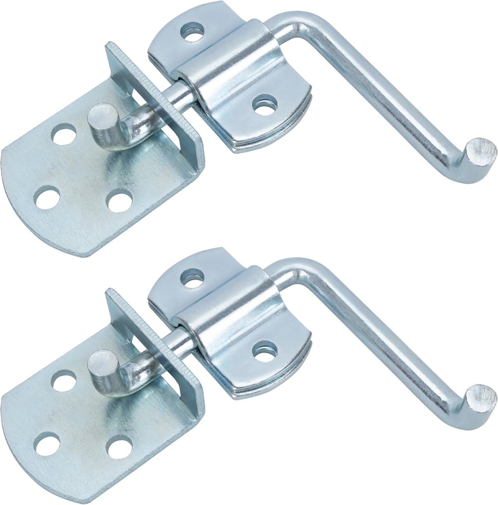 Lonffery Trailer Gate Latch, 2 Pack Stake Bed Latches, Straight Side Gate Latch Bracket Sets for Utility Trailer, Stake Body Gates, Trucks, Wood