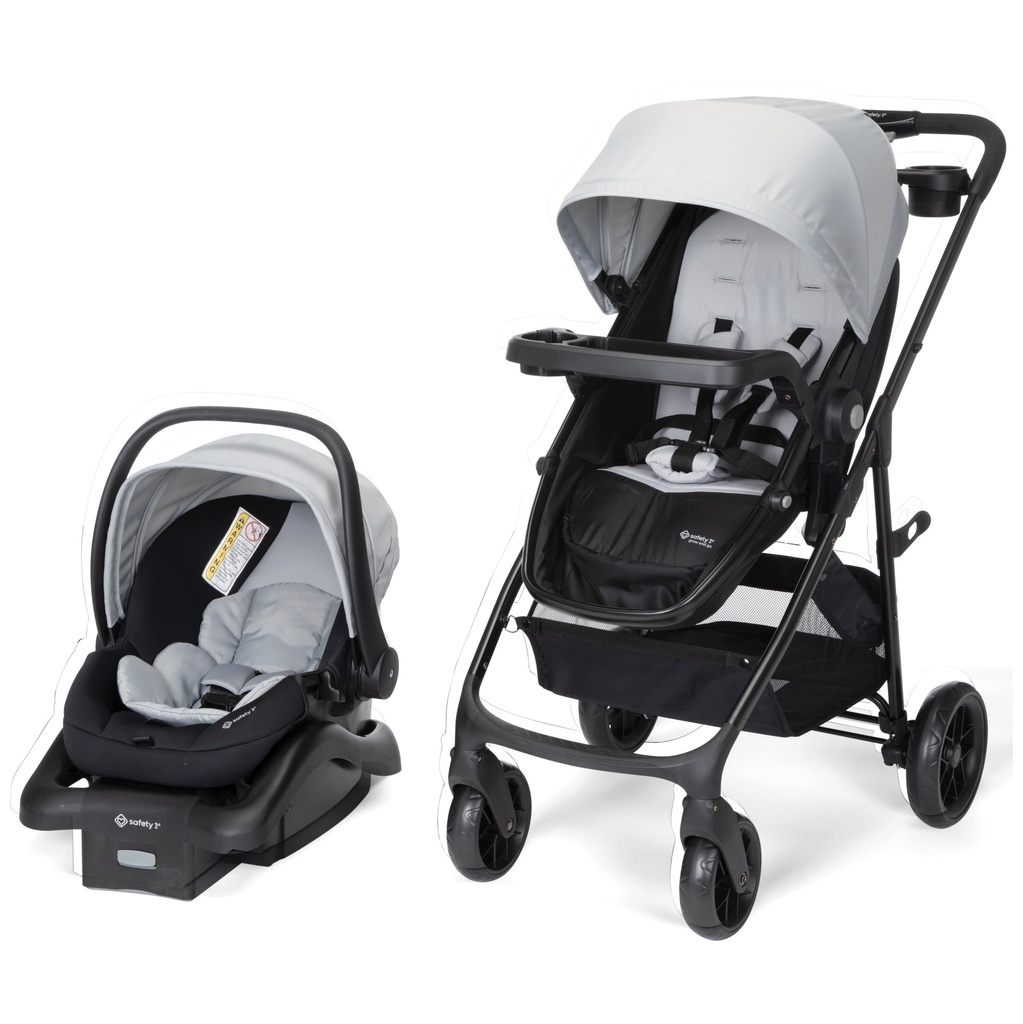 Safety 1St Grow and Go Sprint Modular Travel System Stroller with Rear-Facing Infant Car Seat, Whisper Grey, Toddler, Unisex