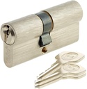 Yale 500 Series Locking Cylinder 40X50 Mm for Exterior Door/Entry, 5 Pins, 3 Keys, Nickel-Plated