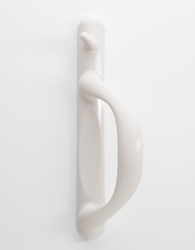 Fasco Sliding Patio Door Handle for Vinyl Glass Door - COMPLETE KIT - WHITE - or - ALMOND - Pat.# US6672632 (WHITE, RIGHT)