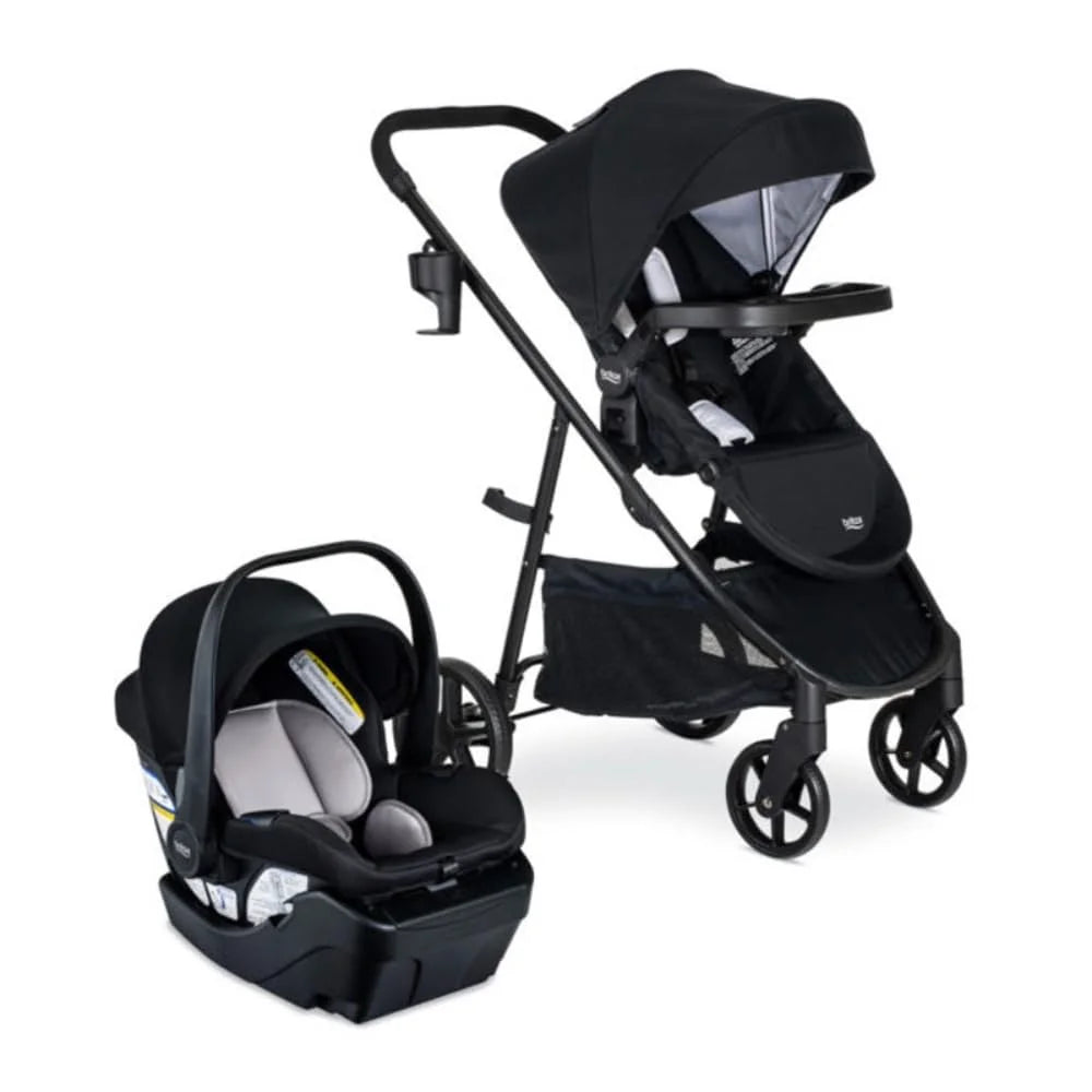 Britax Willow Brook Baby Travel System, Infant Car Seat and Stroller Combo with Aspen Base, Clicktight Technology, Rightsize System and 4 Ways to Stroll, Onyx Glacier Onyx Glacier Willow Brook