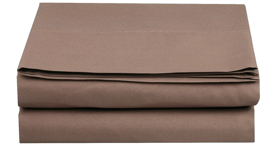 Elegant Comfort Set of 2 1500 TC Flat Sheet King Size Taupe