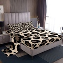 YST Brown Leopard Print Twin Sheet Set Cheetah Print Sheets, Wild Animal Bed Set Safari Wildlife Bed Sheets Set, Modern Abstract Art Fitted Sheet Microfiber with 1 Pillowcase