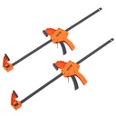 BENTISM Bar Clamps for Woodworking, 2 PCS 24" One-Handed Clamp/Spreader, Quick-Change F Clamp with 300 Lbs Load Limit, High-Strength Plastic and Carbon Steel, Wood Clamps for Woodworking