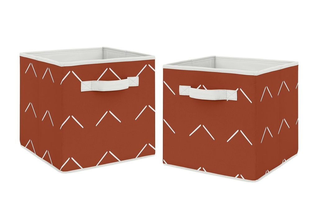 Diamond Tuft Orange Rust Arrow Fabric Storage Bin (Set of 2) by Sweet Jojo Designs