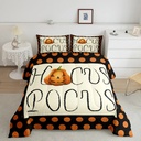Halloween Pumpkin Comforter Set for Boys, Geometric Dot Bedding Set Twin, Gothic Spooky Bedding Comforter Sets Gothic Gifts for Women, Black Orange Retro Duvet Sets Halloween Decorations for Home